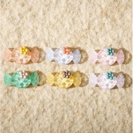 10 Dijes 3d Apliques Kawaii Caramelo Para Uñas Decoracion